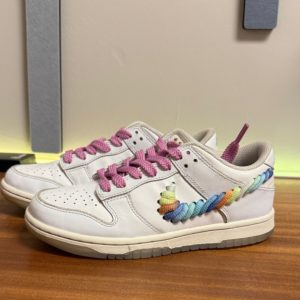 Nike Dunk Low SE GS with Rainbow Laced Swoosh