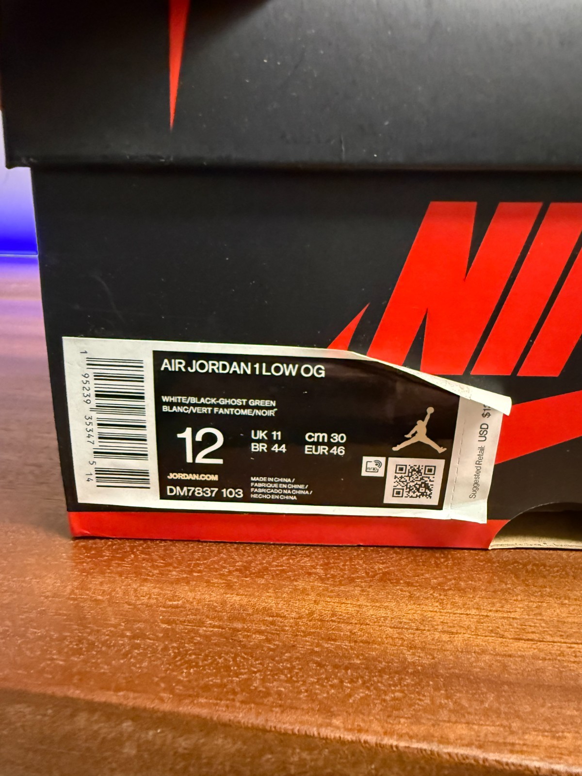 Nike Air Jordan 1 Retro Low OG Ghost Green Mens Size 12 DM7837-103